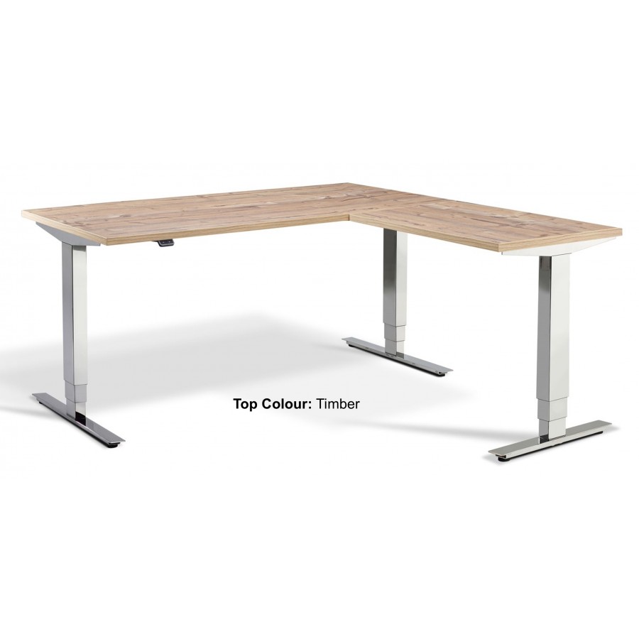 Cromo Corner Triple Motor Chrome Height Adjustable Desk